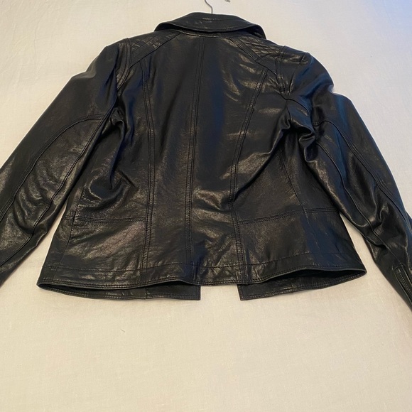 Women’s Theory Black Leather Jacket (XS) - Picture 2 of 2